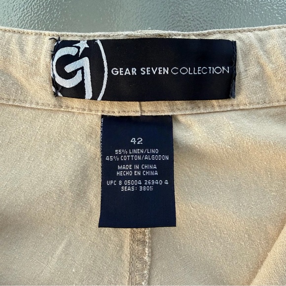 Gear Seven Big & Tall Beige Linen Cotton Blend Drawstring Cargo Shorts, Men’s 42 - Picture 7 of 8